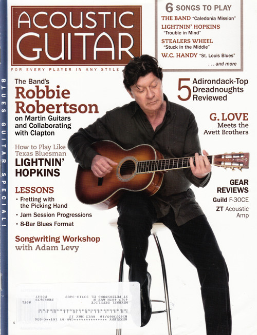 Acoustic Guitar Magazine September 2011 The Band Robbie Robertson, Lightnin' Hopkins 
