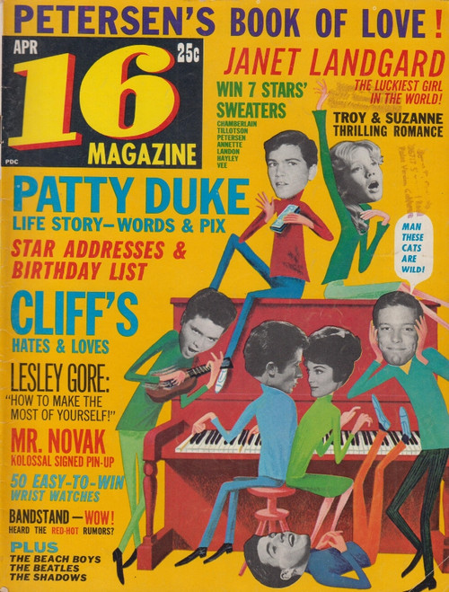 16 Magazine April 1964 The Beatles, Beach Boys, Patty Duke, Cliff Richard 
