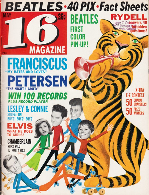 16 Magazine May 1964 The Beatles, Bobby Rydell, Elvis Presley, Richard Chamberlin
