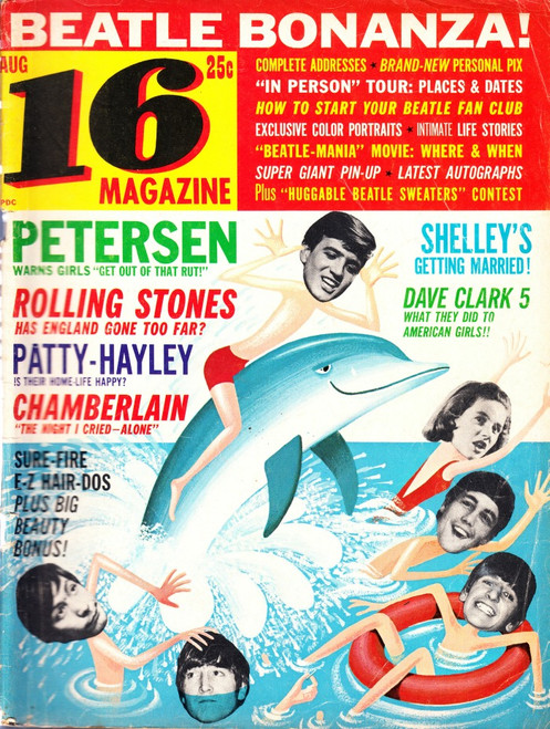 16 Magazine August 1964 The Beatles, Rolling Stones, Dave Clark 5, Patty Duke
