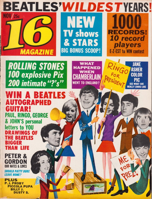 16 Magazine November 1964 The Beatles, Rolling Stones, Peter & Gordon, Jane Asher
