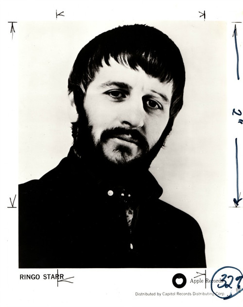 Ringo Starr 1970's Apple Records Promo Photo Photograph 8" X 10" B&W Distributed By Capitol Records Distributing Corp.
