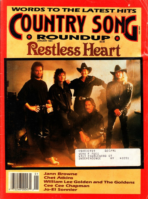 Country Song Roundup Magazine January 1991 Restless Heart Cover, Chet Atkins
