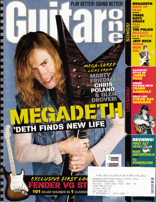 Guitar One Magazine May 2007 Megadeth, Jimmy Page, Frank Gambale, Stevie Ray Vaughan
