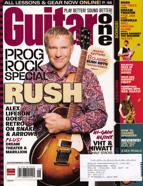 Guitar One Magazine June 2007 Prog Rock Special Rush, Steve Howe, Robert Fripp
