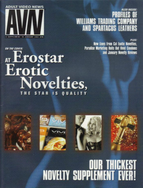 AVN Adult Video News Magazine January 2003 Erostar Erotic Novelties, Leathers
