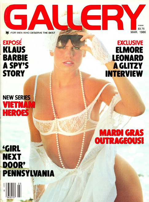 Gallery Magazine March 1986 Covergirl & Centerfold Fiona, Mardi Gras Outrageous!, Iris, Mia, Elmore Leonard (#2)
