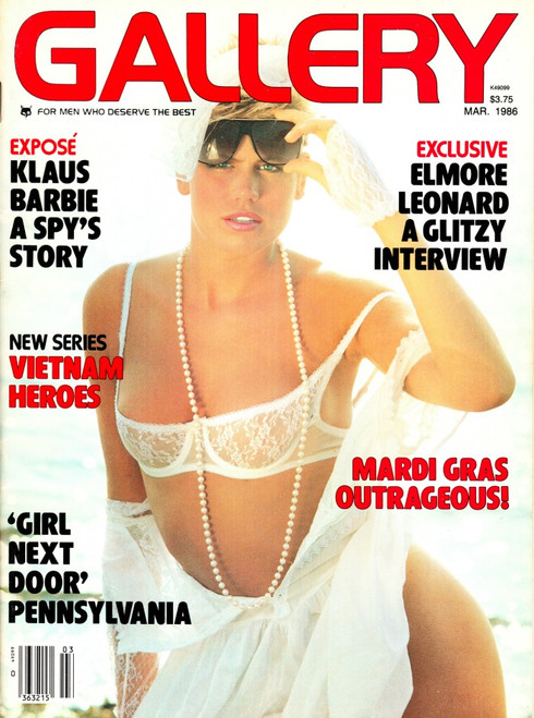 Gallery Magazine March 1986 Covergirl & Centerfold Fiona, Mardi Gras Outrageous!, Iris, Mia, Elmore Leonard (#1)
