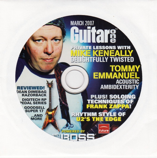 Guitar One Magazine March 2007 Incubus Mike Einziger, Frank Zappa, Tommy Emmanuel, The Edge With CD
