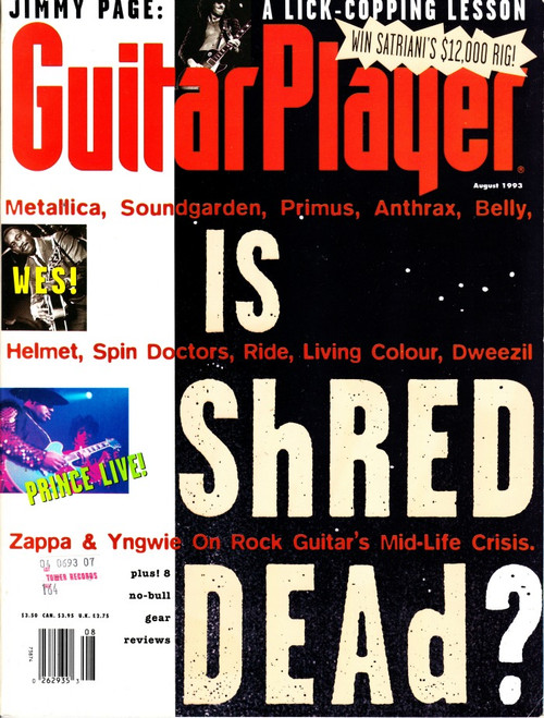 Guitar Player Magazine August 1993 Jimmy Page, Prince, Metallica, Primus, Frank Zappa. Yngwie, Dweezil (#2)
