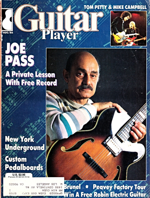 Guitar Player Magazine August 1986 Tom Petty, Mike Campbell, Joe Pass A Lesson Free Record, Peavey Tour
