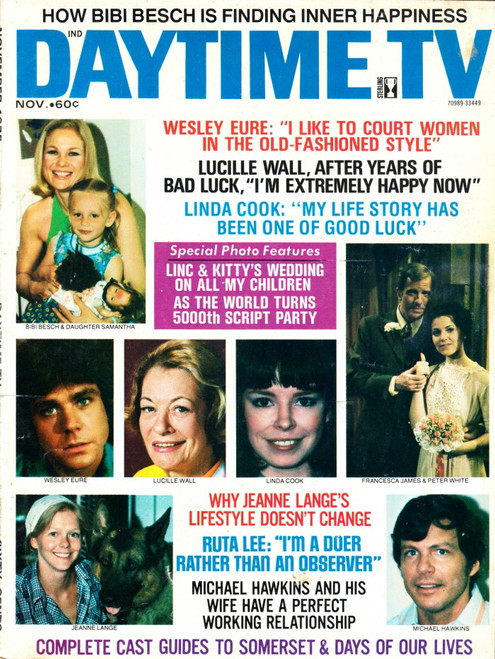 Daytime TV Magazine November 1975 Wesley Eure, Linda Cook, Bibi Besch, Ruth Lee, Lucille Wall

