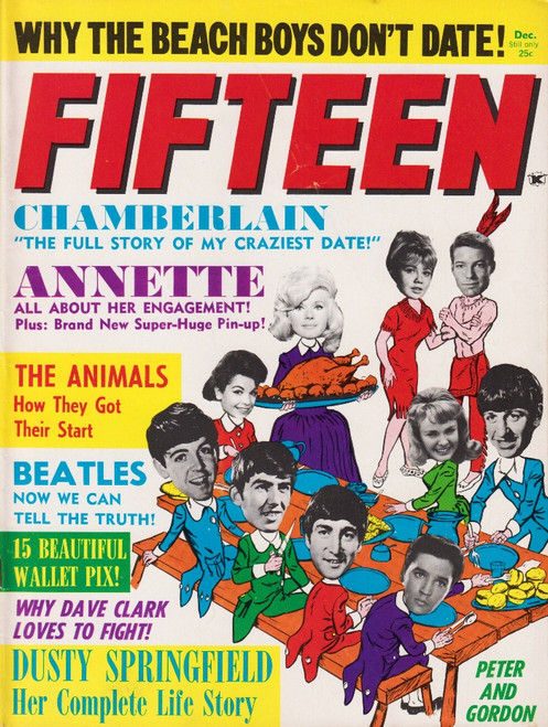Fifteen Magazine December 1964 The Beatles, Beach Boys, Dave Clark 5, Animals, Dusty Springfield
