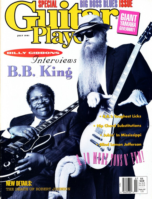 Guitar Player Magazine July 1991 Billy Gibbons, B.B. King, Robert Johnson Death, Blind Lemon Jackson, Big Boss Blues
