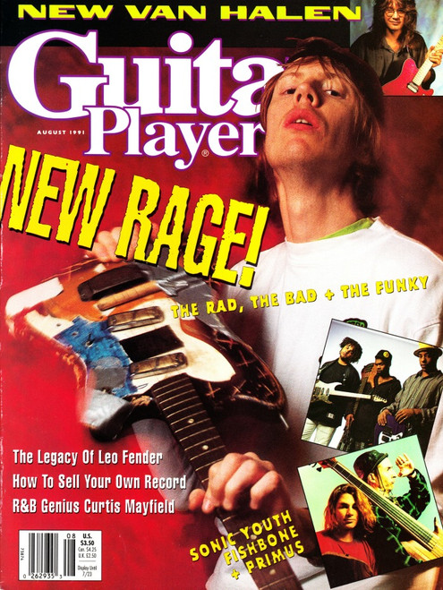 Guitar Player Magazine August 1991 Eddie Van Halen, Sonic Youth, Fishbone, Primus, Leo Fender, Curtis Mayfield (#1)
