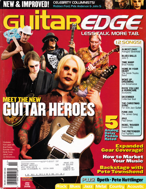 Guitar Edge Magazine January February 2008 Brad Paisley, Derek Trucks, John 5, Joe Bonamassa
