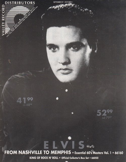 Valley Record Distributors Magazine September 2006 Elvis Presley From Nashville To Memphis Essential 60's Master Vol. 1
