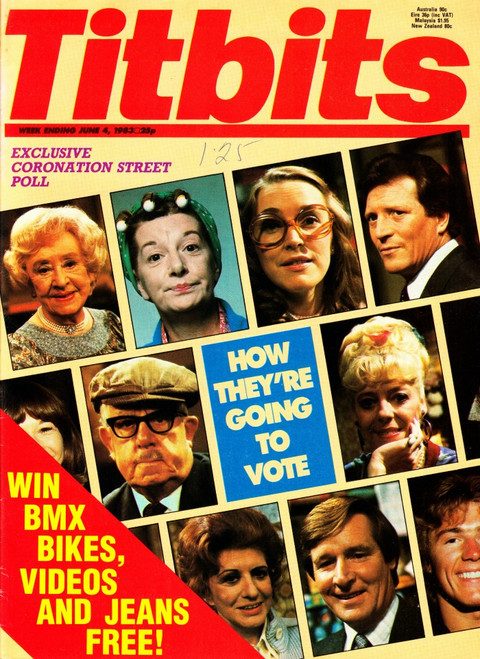 Titbits Magazine #5055 June 4, 1983 UK Exclusive Coronation Street Poll, Voting, Win BMX Bikes
