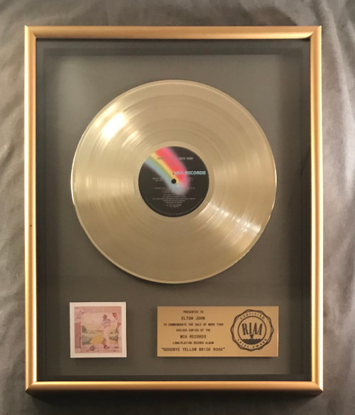 Elton John Goodbye Yellow Brick Road LP Gold RIAA Record Award MCA Records