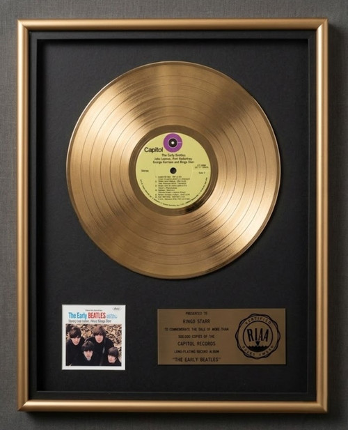 The Beatles The Early Beatles LP Gold RIAA Record Award Green Capitol Records
