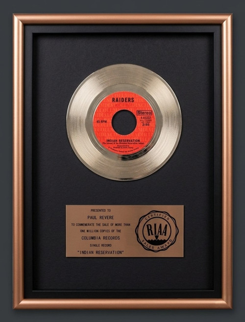 Paul Revere & The Raiders Indian Reservation 45 Gold RIAA Record Award Columbia
