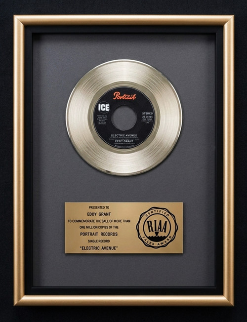 Eddy Grant Electric Avenue 45 Gold RIAA Record Award Portrait Ice Records 
