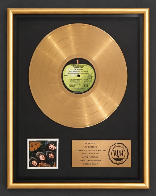 The Beatles Rubber Soul LP Gold RIAA Record Award Apple Records To The Beatles 