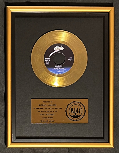 Michael Jackson Billie Jean 45 Gold RIAA Record Award Epic Records