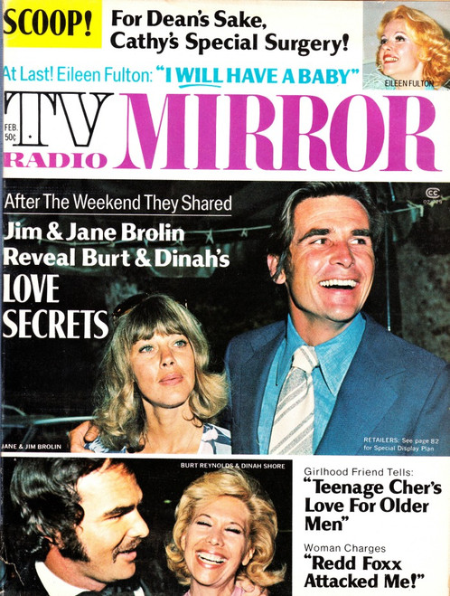 TV Radio Mirror Magazine February 1974 James Jim & Jane Brolin, Eileen Fulton, Redd Foxx, Cher, Dean Martin (#1)
