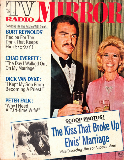 TV Radio Mirror Magazine October 1972 Elvis Presley, Priscilla, Mike Stone, Burt Reynolds, Dick Van Dyke
