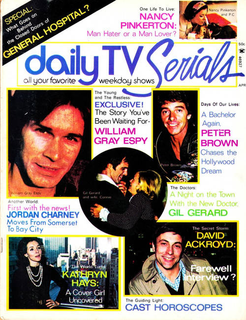 Daily TV Serials Magazine April 1974 Peter Brown, Gil Gerard, David Ackroyd, William Gray
