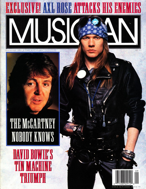 Musician Magazine #155 September 1991 Paul McCartney, David Bowie, Triumph, Axl Rose, Tin Machine
