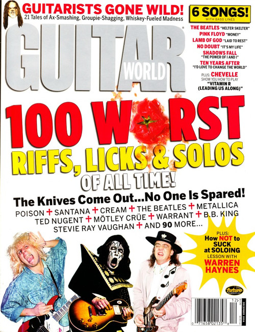 Guitar World Magazine December 2004 100 Worst Riffs Licks & Solos, Warren Haynes Soloing
