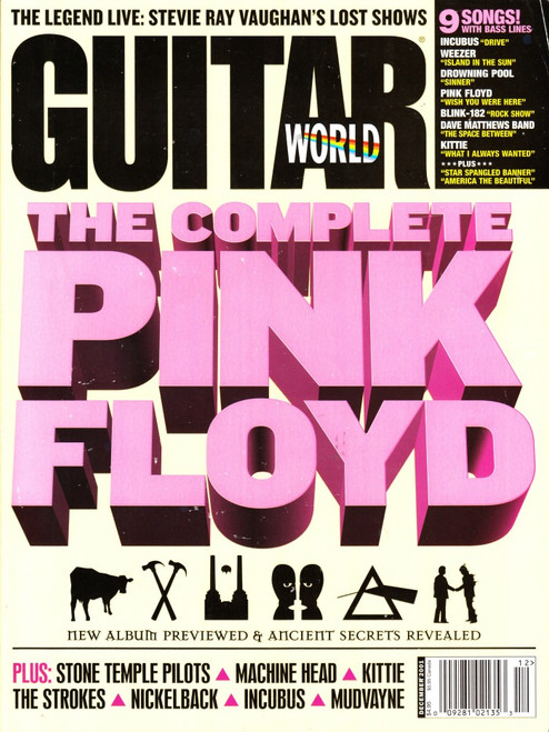 Guitar World Magazine December 2001 Pink Floyd, Stevie Ray Vaughan, STP, Incubus, The Strokes
