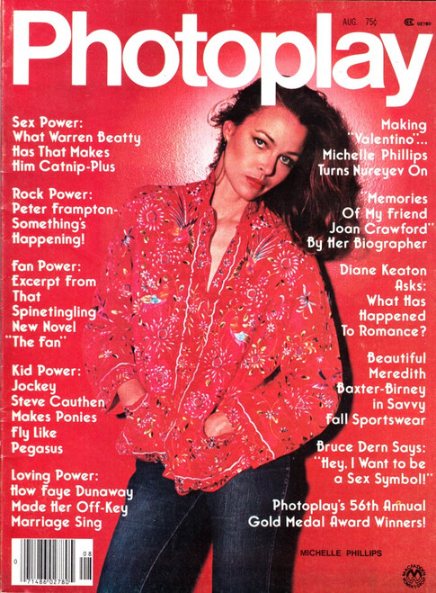 Photoplay Magazine August 1977 Michelle Phillips, Peter Frampton, Joan Crawford, Warren Beatty
