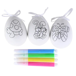 Set c/3 huevos p/decorar con plumones SES-2100