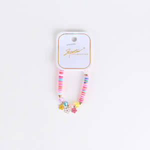 Pulsera c/dijes flores dif. Colores BRC-5629 