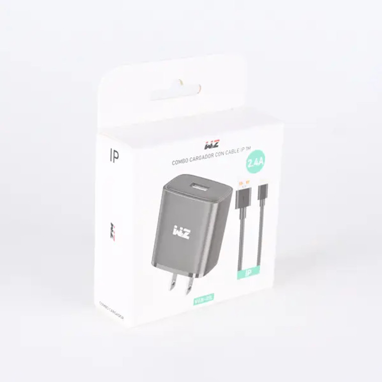 Combo Cargador USB-IP 2.4A Negro VGB-01L 1 m