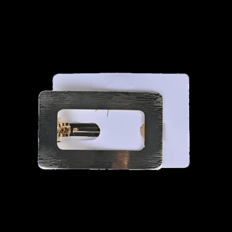 Blister c/1 broche rectangulo dorado HAA-3166 8 cm