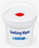 Hand Sanitizing Wipes Bucket and Label