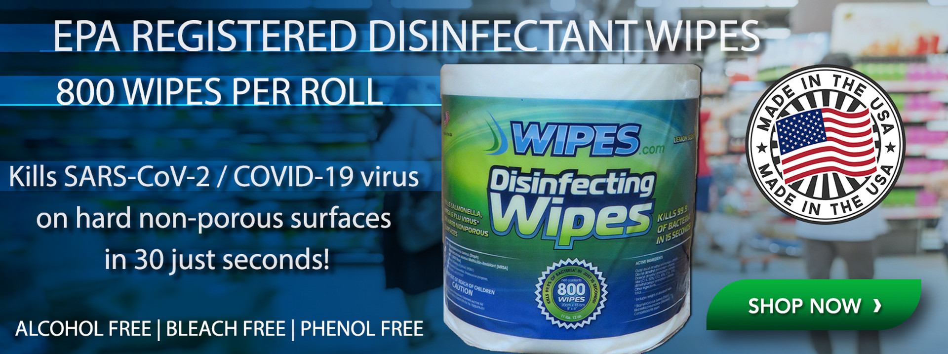 Show EPA Registered Disinfectant Wipes Today