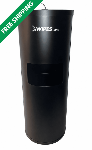 Stainless Steel Floor Stand Wipes Dispenser - Black