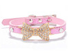 Pink Rhinestone Bow Dog Collar