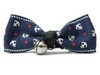 Blue Anchor Design Dog Bow Tie with Bell