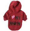 Red I Love My Mom Dog Hoodie