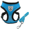 Blue Nylon Dog Harness & Lead Set