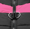 Black Pink Padded Dog Vest Coat