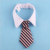 Pink Brown Striped Tie Dog Shirt Collar