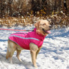 Large Pink Waterproof Fleece Dog Coat