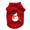 Red Snowman Christmas Dog T-Shirt